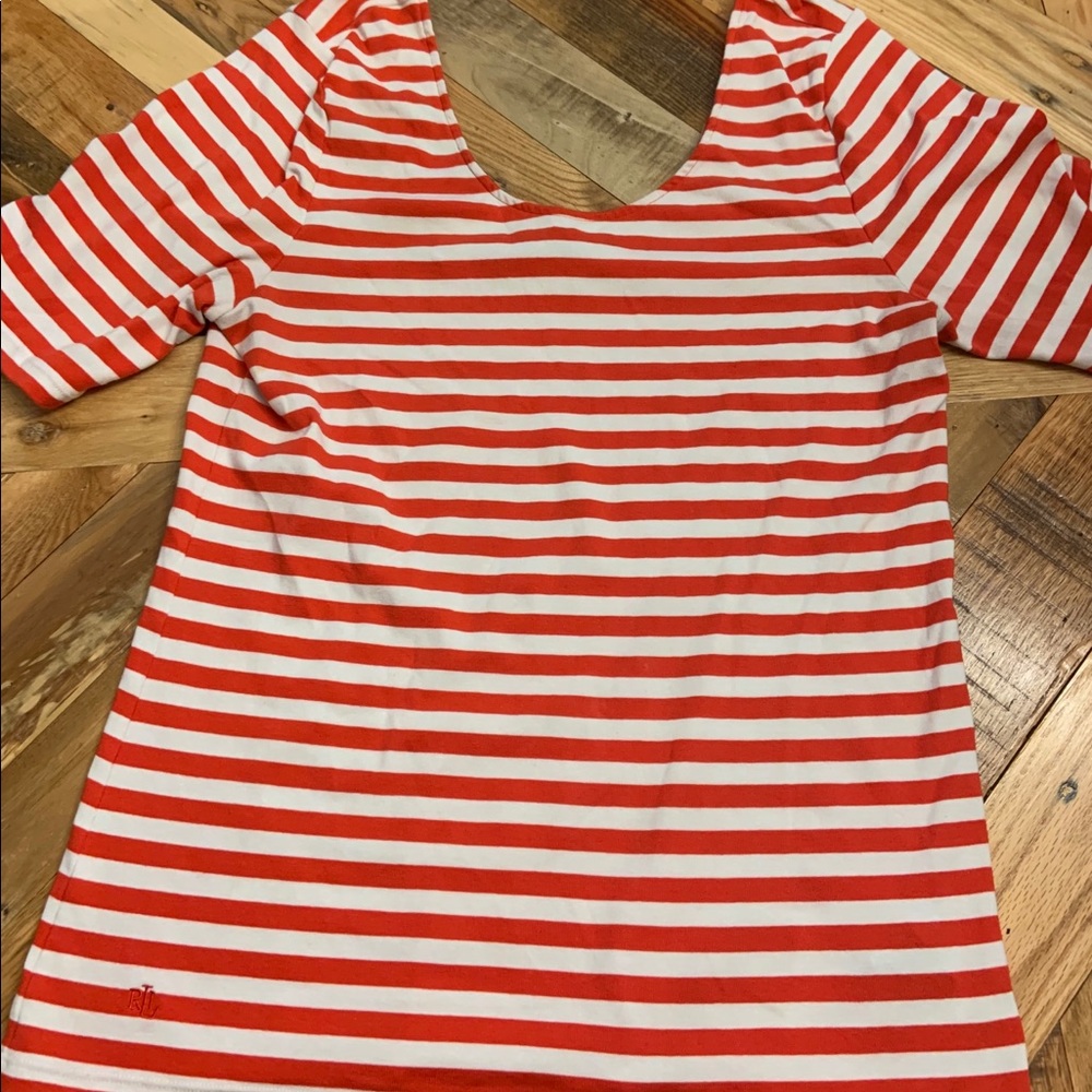 Ralph Lauren Red & white striped shirt size XL